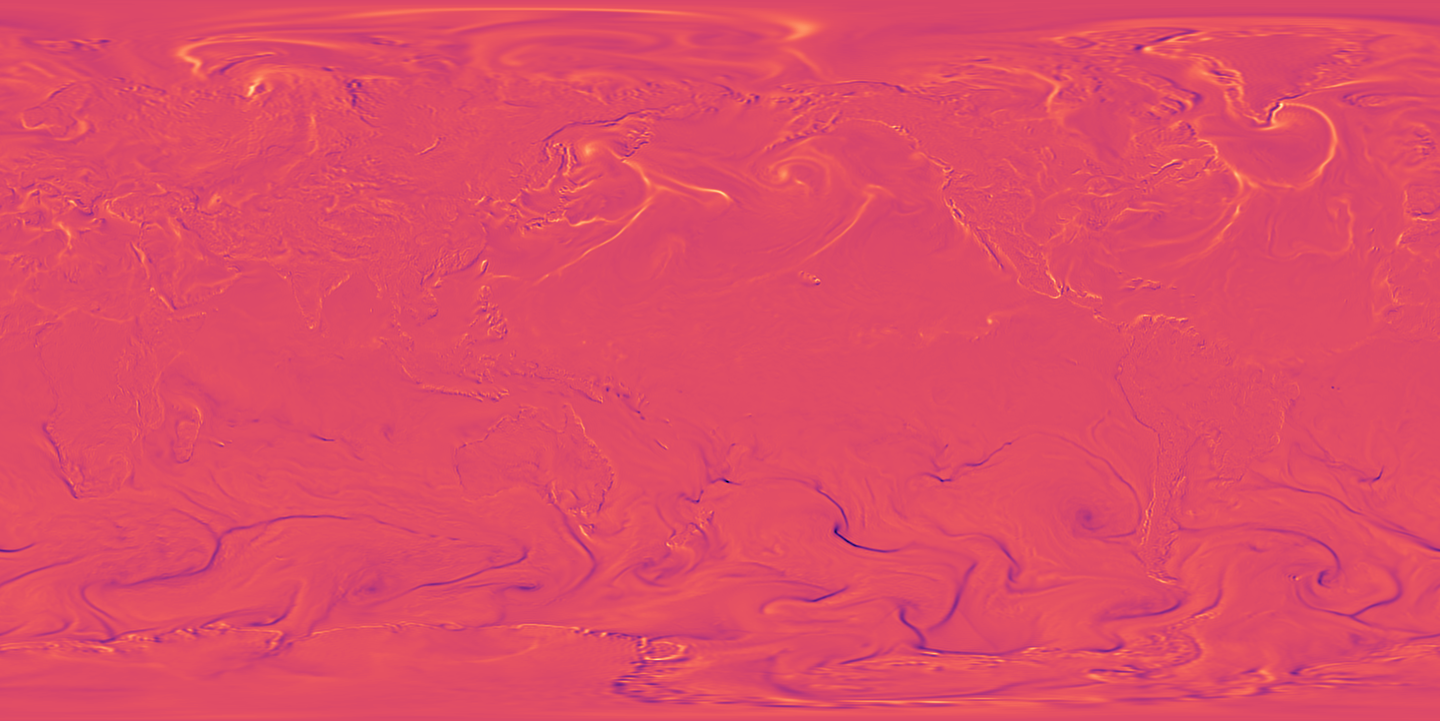 ERA5 Relative Vorticity (Turbulence) at 975.0hPa