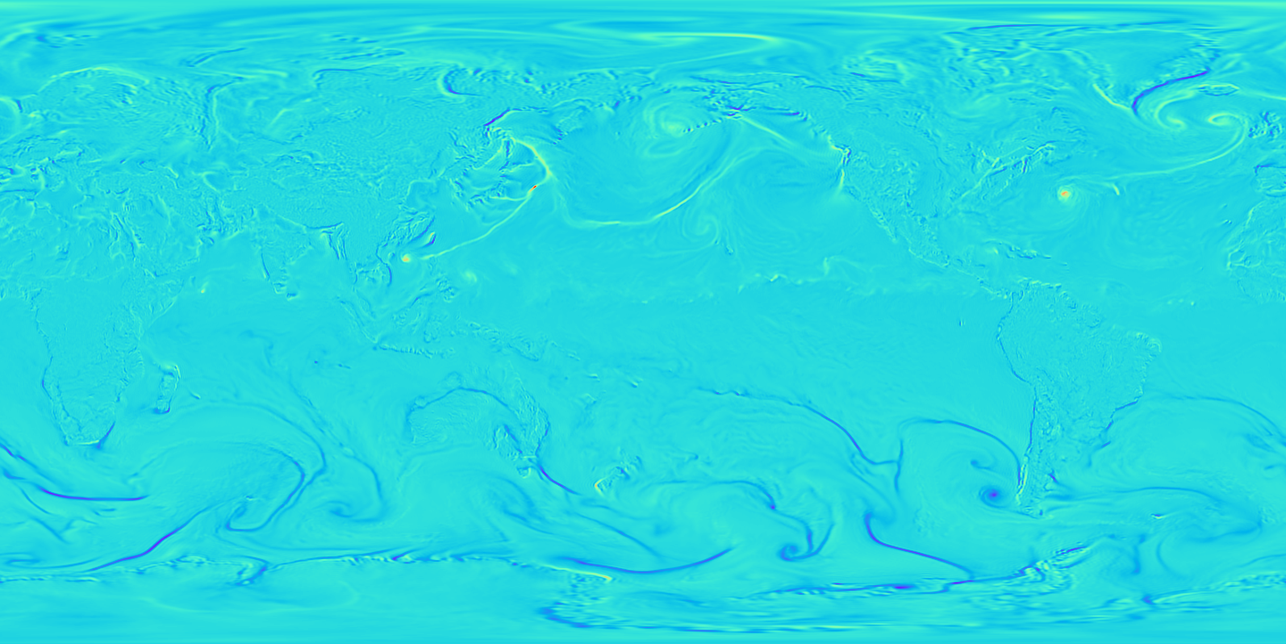 ERA5 Relative Vorticity (Turbulence) at 975.0hPa